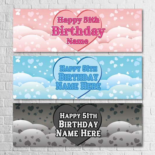 Set of 2 Personalised Birthday Banners - 16th 18th 21st 30th 40th 50th Birthday Party - Celebration - Occasion BBAN-0632