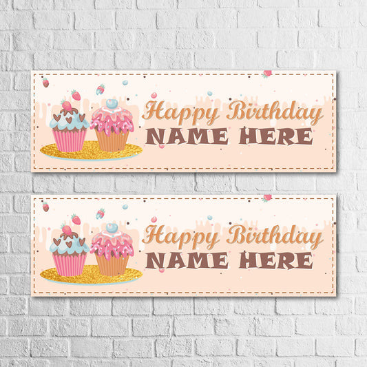 Set of 2 Personalised Birthday Banners - 16th 18th 21st 30th 40th 50th Birthday Party - Celebration - Occasion BBAN-0711