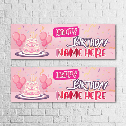 Set of 2 Personalised Birthday Banners - 16th 18th 21st 30th 40th 50th Birthday Party - Celebration - Occasion BBAN-0714
