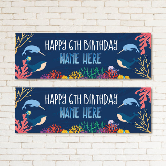 Set of 2 Personalised Birthday Banners - 16th 18th 21st 30th 40th 50th Birthday Party - Celebration - Occasion BBAN-0742