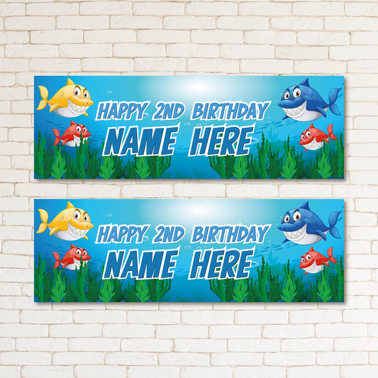 Set of 2 Personalised Birthday Banners - 16th 18th 21st 30th 40th 50th Birthday Party - Celebration - Occasion BBAN-0734