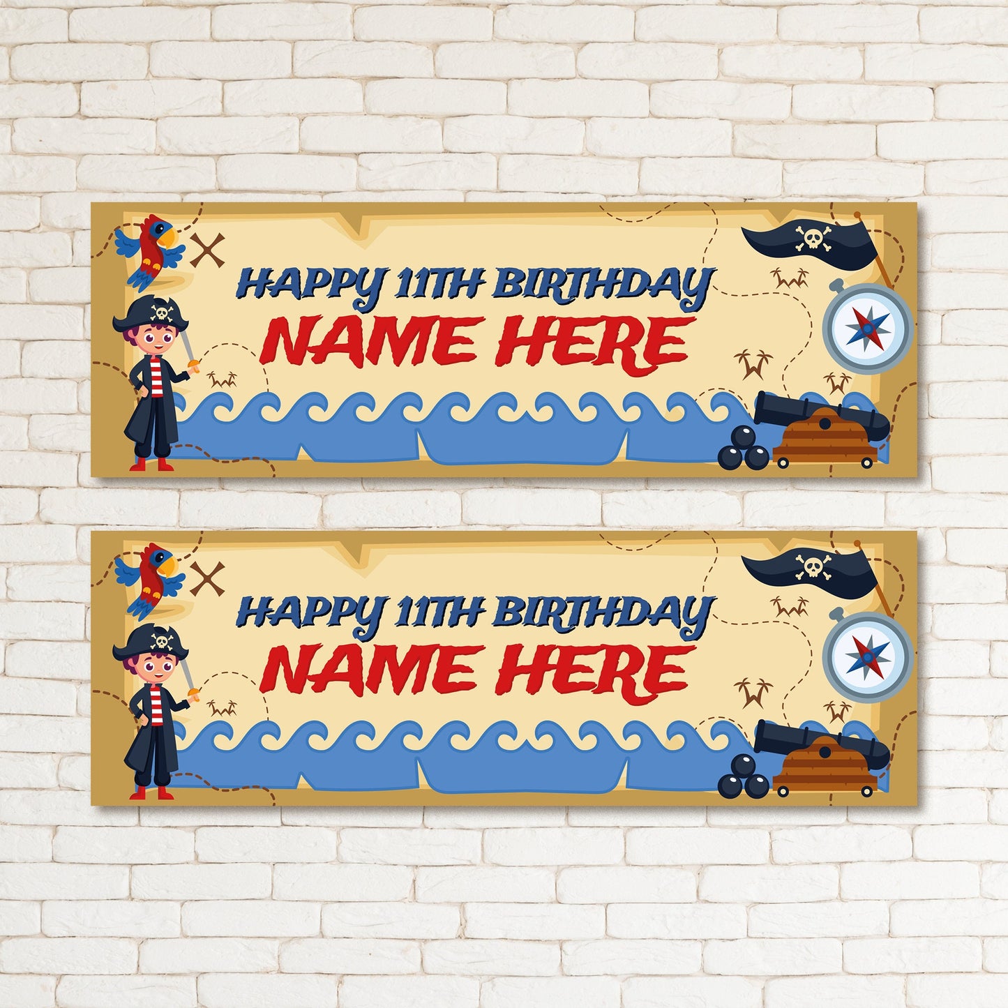 Set of 2 Personalised Birthday Banners - 16th 18th 21st 30th 40th 50th Birthday Party - Celebration - Occasion BBAN-0736