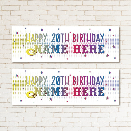 Set of 2 Personalised Birthday Banners - 16th 18th 21st 30th 40th 50th Birthday Party - Celebration - Occasion BBAN-0740