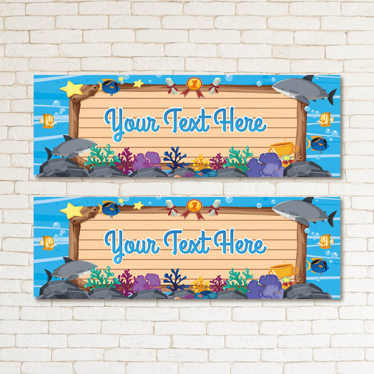 Set of 2 Personalised Birthday Banners - 16th 18th 21st 30th 40th 50th Birthday Party - Celebration - Occasion BBAN-0751