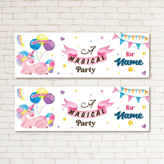 Set of 2 Personalised Birthday Banners - 16th 18th 21st 30th 40th 50th Birthday Party - Celebration - Occasion BBAN-0724