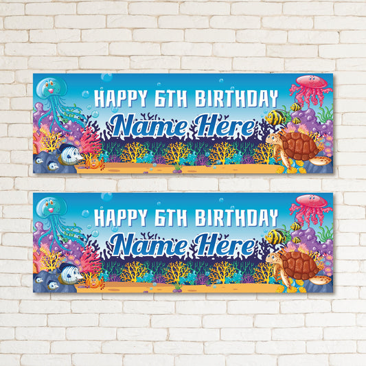 Set of 2 Personalised Birthday Banners - 16th 18th 21st 30th 40th 50th Birthday Party - Celebration - Occasion BBAN-0781