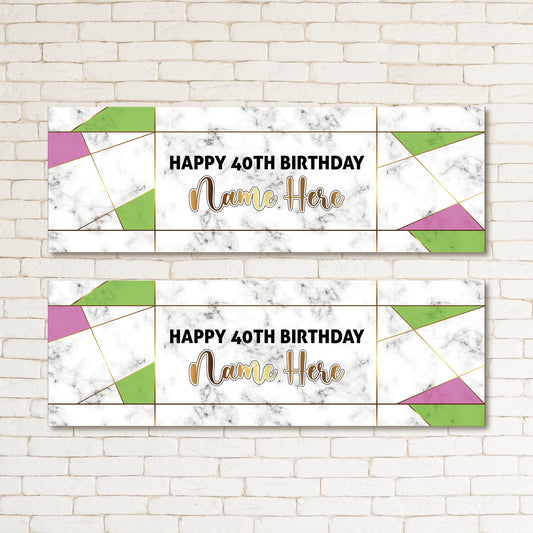 Set of 2 Personalised Birthday Banners - 16th 18th 21st 30th 40th 50th Birthday Party - Celebration - Occasion BBAN-0744