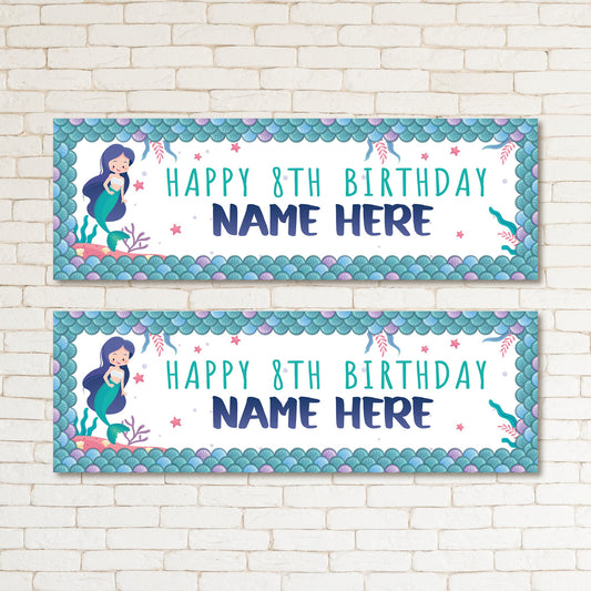 Set of 2 Personalised Birthday Banners - 16th 18th 21st 30th 40th 50th Birthday Party - Celebration - Occasion BBAN-0745