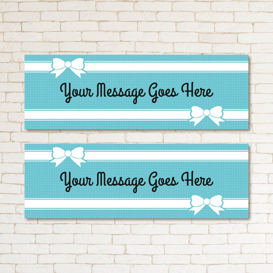 Set of 2 Personalised Tiffany Blue Kids & Adults Party Supplies Banner Event Decoration Occasion