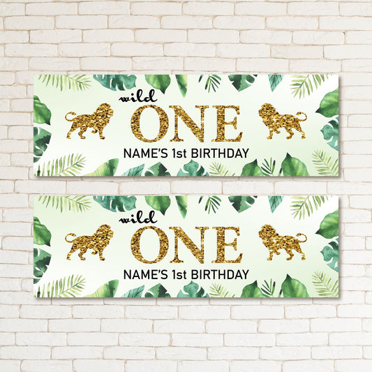 Set of 2 Personalised 1st Happy Birthday Banners First Decorations Banner Event Decor