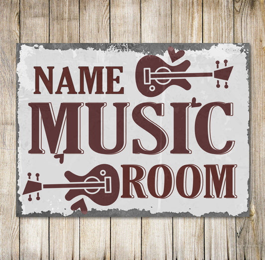 PERSONALISED Music Room Metal Plaque Custom Sign Musician Gift Wall Door Décor 0051