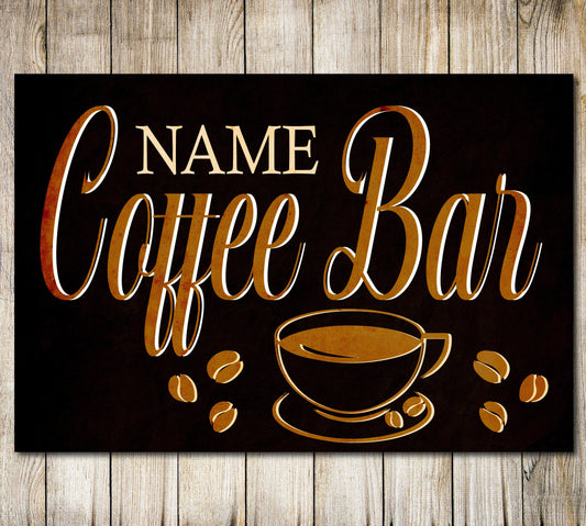 PERSONALISED Coffee Sign Bar Decor Home Decor Kitchen Sign Metal Plaque Gift 0084