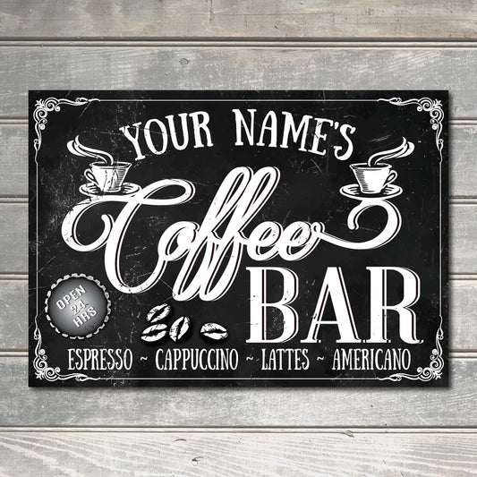 PERSONALISED Coffee Sign Bar Decor Home Decor Kitchen Sign Metal Plaque Gift 0454
