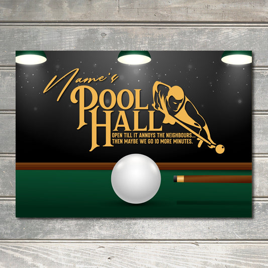 PERSONALISED Pool Sign Billiards Wall Decor Pool Hall Sign Custom Metal Plaque 0090
