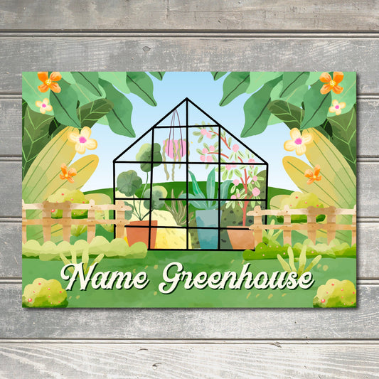 PERSONALISED Greenhouse Gardening Sign Flowers Pollinators Allotment Vegetable Patch Herb Garden Custom Wall Decor Metal Plaque 0110-B