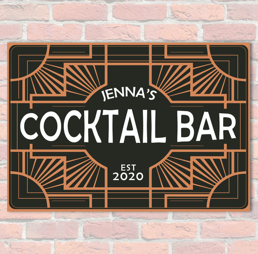 PERSONALISED Cocktail Bar Sign Art Custom Gin Home Garden Bar Wall Decor Plaque