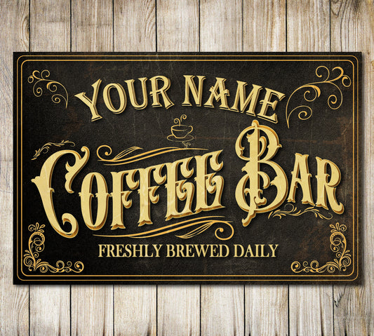 PERSONALISED Coffee Sign Bar Decor Home Decor Kitchen Sign Metal Plaque Gift 0229