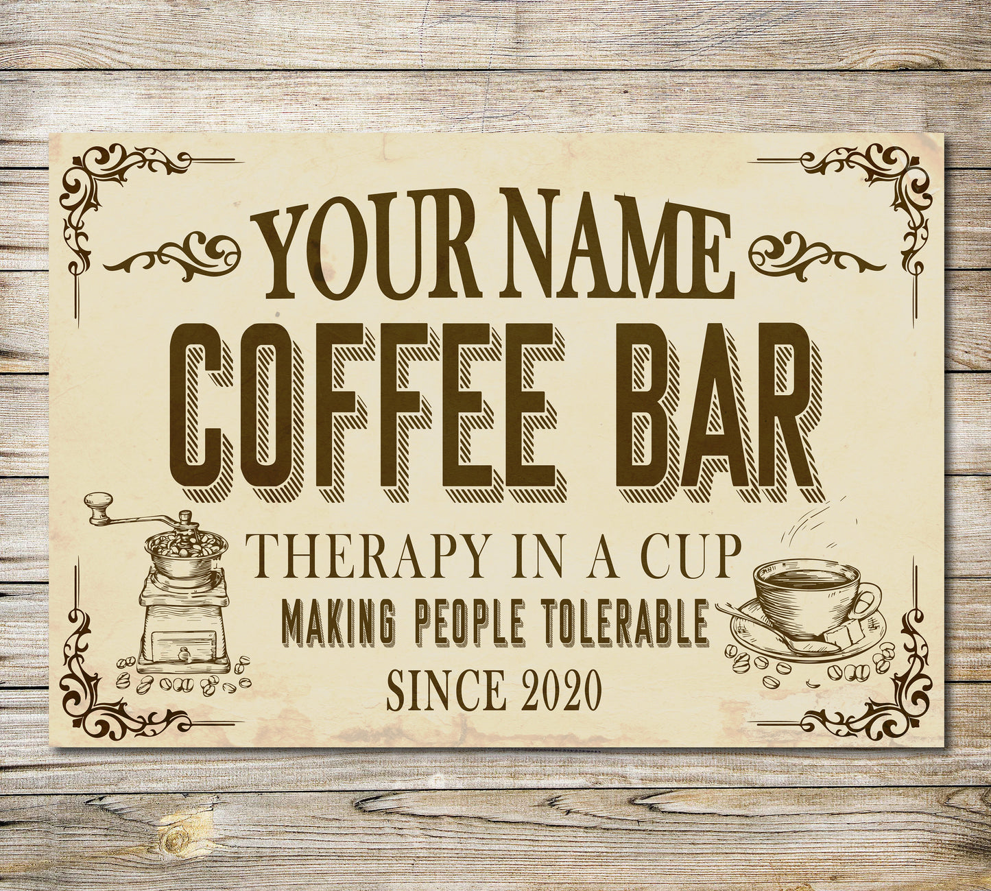 PERSONALISED Coffee Sign Bar Decor Home Decor Kitchen Sign Metal Plaque Gift 0214