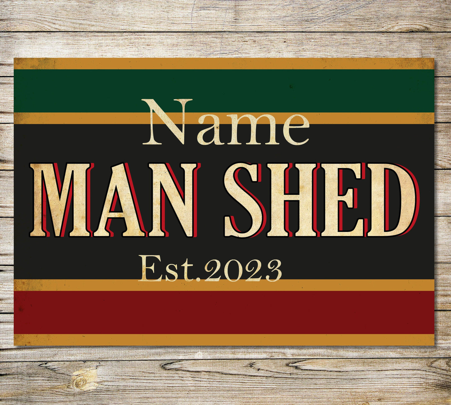 PERSONALISED Man Cave Sign Metal Wall Door Decor Office Shed Garage Retro Plaque 0109