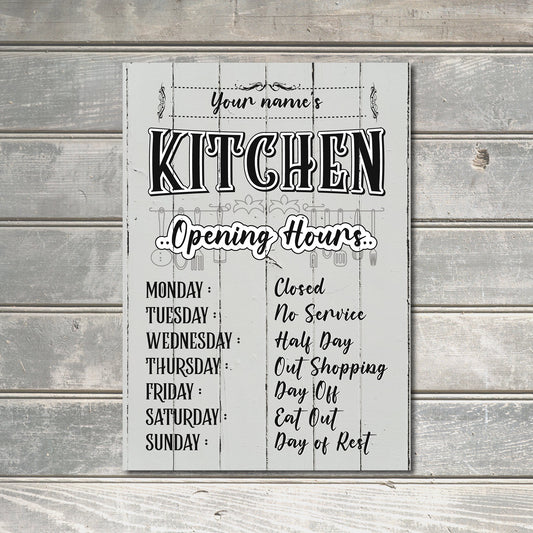 PERSONALISED Kitchen Rules Funny Humor Family Joke Metal Plaque Custom Sign Home Chef Gift Wall Door Décor 0158