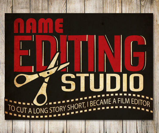 PERSONALISED Editing Studio Metal Plaque Musicians Music Room Editors Movies Video Room  Clips Podcasts Studio Wall Custom Gift 0011
