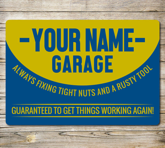 PERSONALISED Garage Shed Sign Metal Wall Door Decor Rusted Style Accessory Retro Tin Plaque 0148