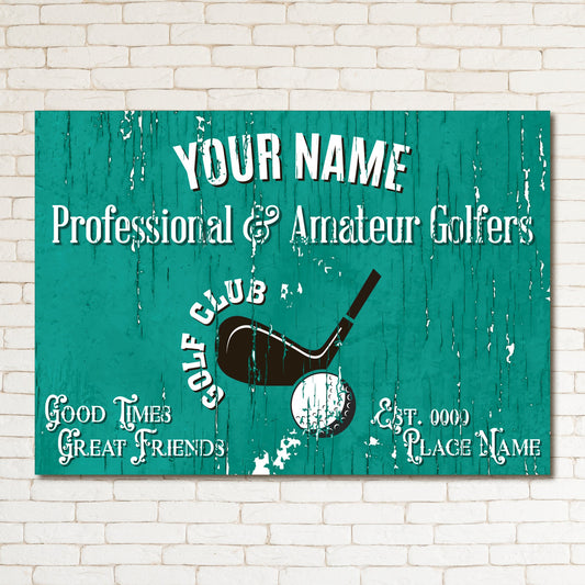 PERSONALISED Custom Golf Club Sign Hole Wall Decor Farmhouse Gift Metal Plaque 0408