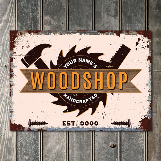 PERSONALISED Carpenter Woodworking Sign Hand Crafted Wall Decor Metal Plaque 0467