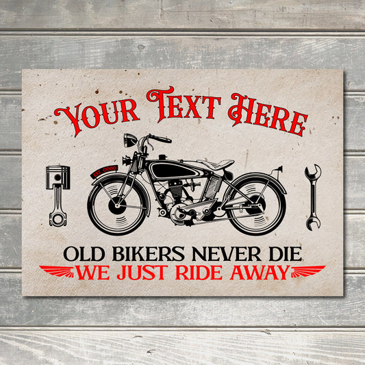 PERSONALISED Motorcycle Sign Bike Custom Name Gift Wall Art Decor Metal Plaque 0478