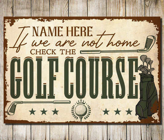 PERSONALISED Golf Course Golfers Club House Gifts for Men Wall Decor Green Sign Dad Grandad Uncle Christmas Birthday Custom Metal Plaque 0706