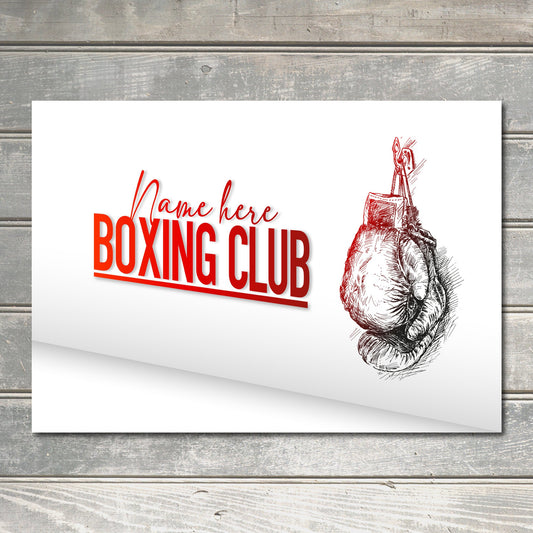 PERSONALISED Boxing Club Sign Gym Neon Effect Metal Wall Plaque Home Gift 0167