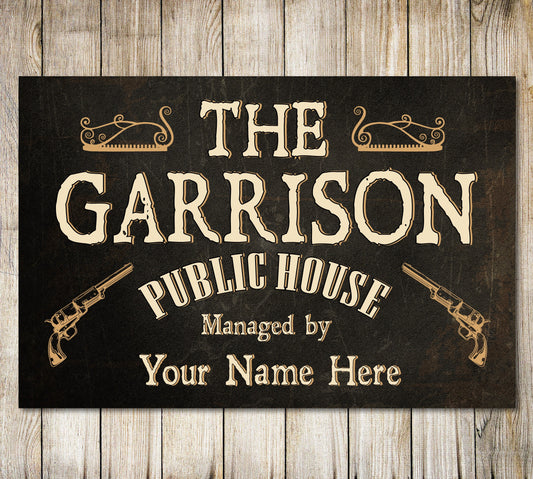 Personalised Peaky Blinders Public House The Garrison retro vintage style metal sign man cave shed gift funny garage 0233