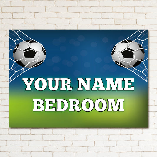 PERSONALISED Football Boys Girls Decor Bedroom Door Kids Sign Metal Plaque 0324
