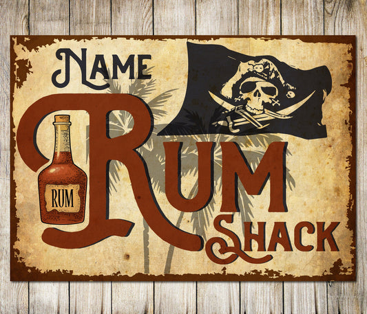 PERSONALISED Robins Rum Shack Wall Sign Indoor/Outdoor Decor Metal Plaque 0648