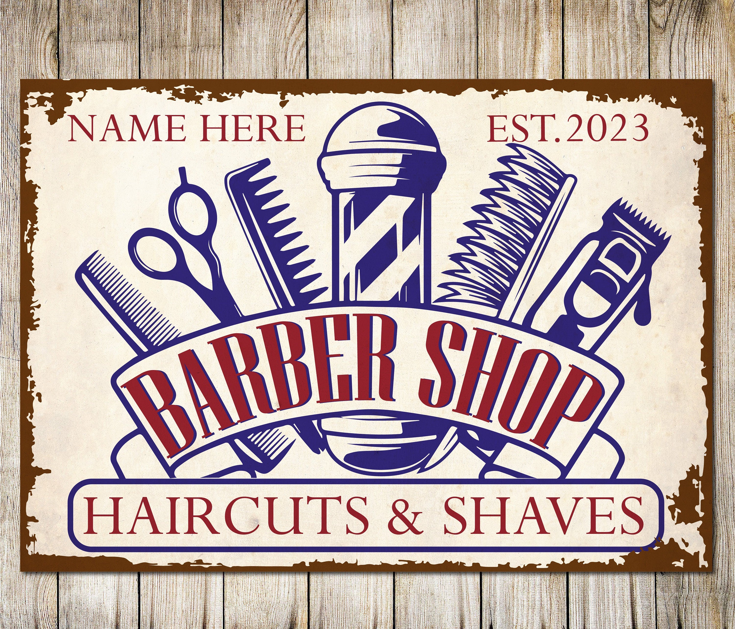 PERSONALISED Barber Shop Metal Retro Sign Hairdresser Decor Wall Art P PERSONALISED Barber Shop Metal Retro Sign Hairdresser Decor Wall Art P