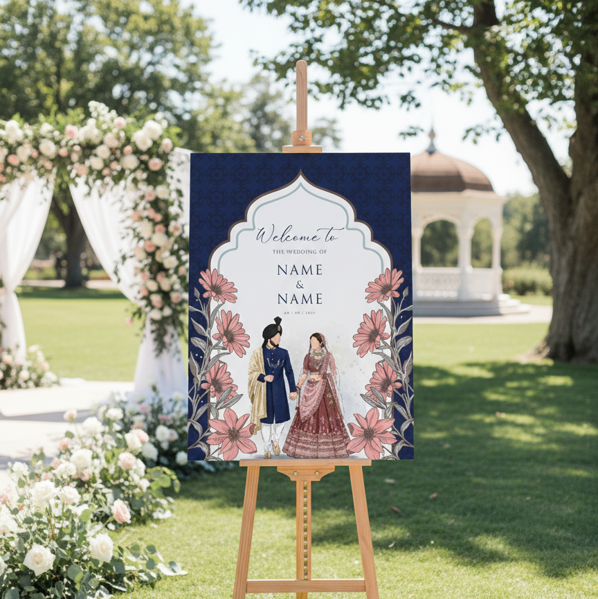 Nikkah Wedding Welcome Sign, Personalised Nikkah, Nikah Sign, Islamic Wedding Sign, Islamic Art, Nikah Welcome, Walima Sign, Floral Islamic