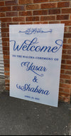 Frosted Acrylic Welcome Boards Signs, Wedding, Anniversaries A0, A1, A2