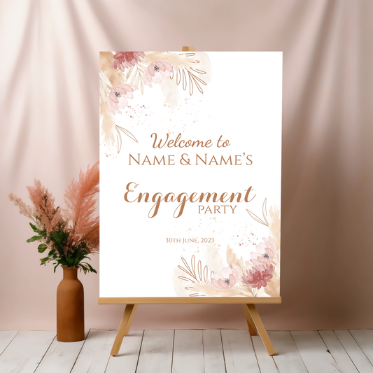 PAMPAS Engagement Party Welcome Sign, A1, A2, A3 or A4, Engagement Party Signs, Engagement Decorations, Classy Modern Engagement Party Sign