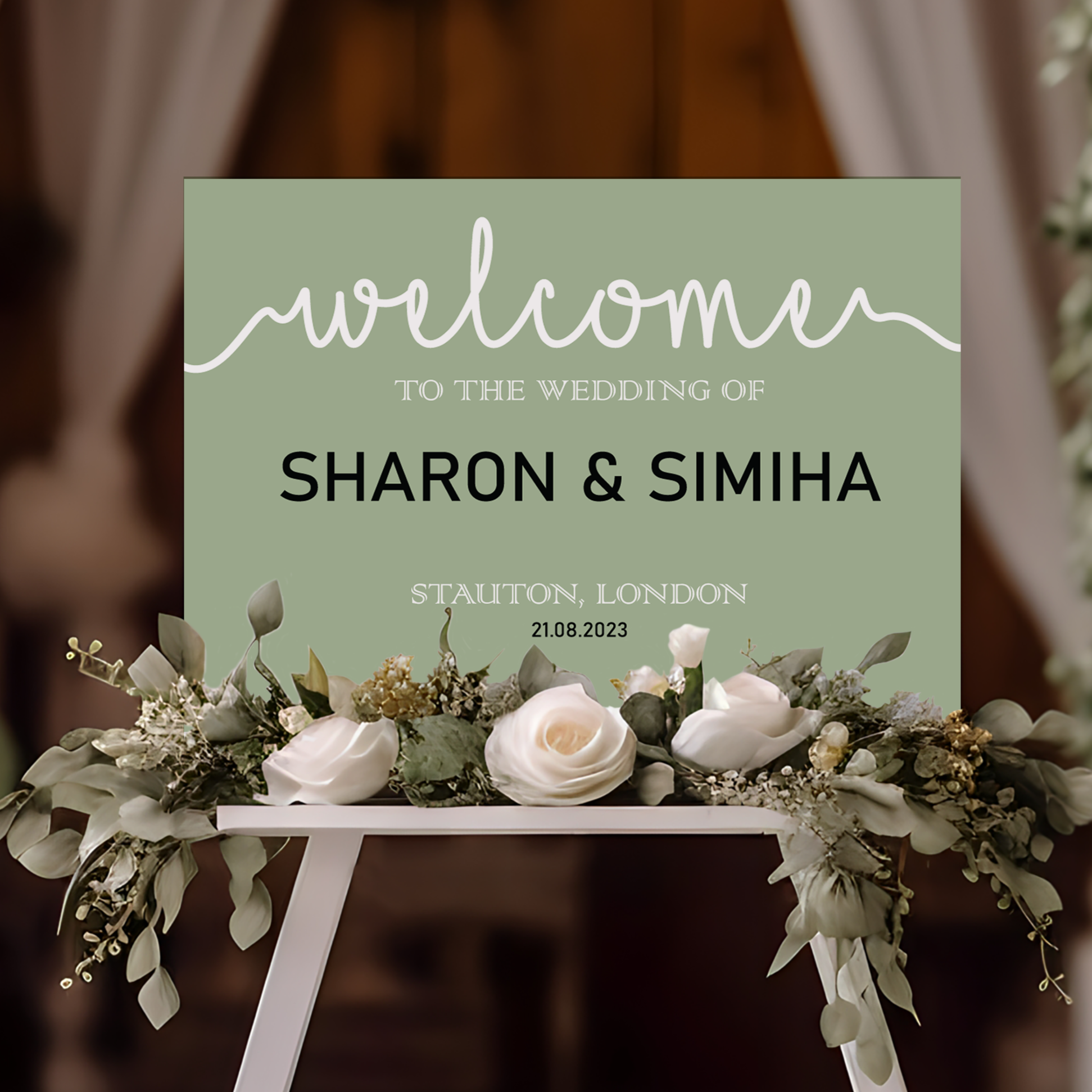 Muted Welcome Wedding Sign, Custom Colours, Minimalist Wedding Welcome Sign, Modern Welcome Sign, Large Welcome Sign, A1, A2, A3 or A4