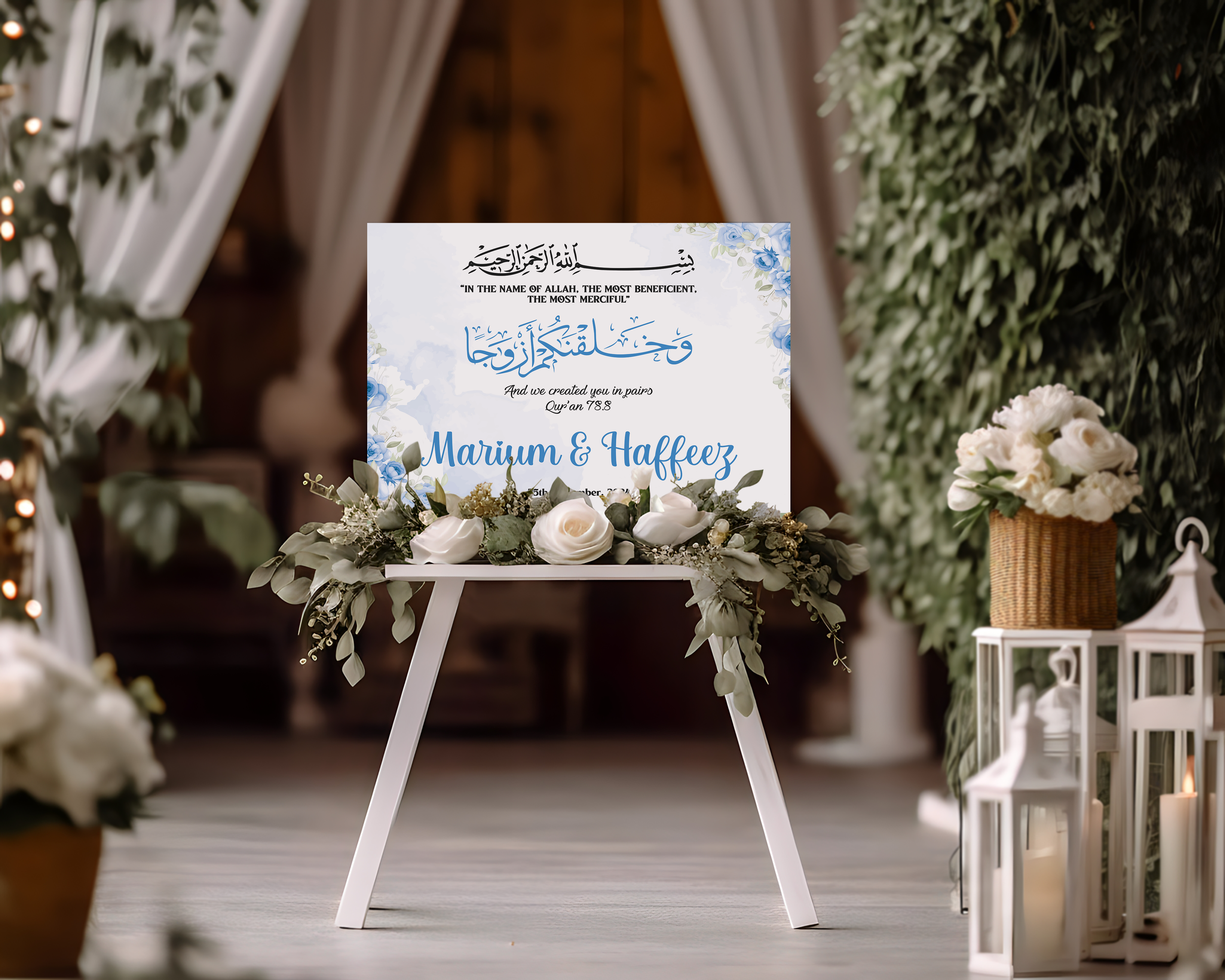 Nikkah Wedding Welcome Sign, Personalised Nikkah, Nikah Sign, Islamic Wedding Sign, Islamic Art, Nikah Welcome, Walima Sign