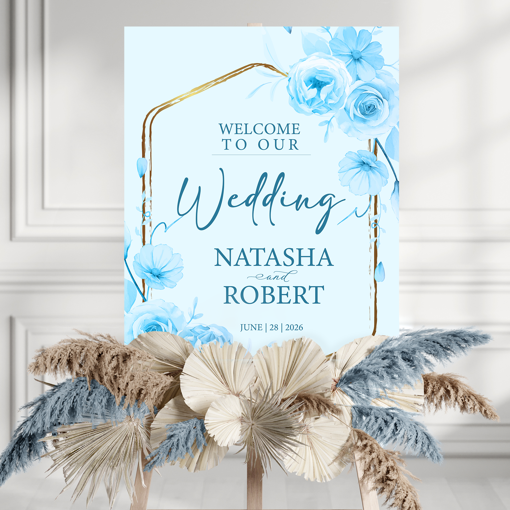 MULTI COLOUR Floral Wedding Welcome Sign, Wedding Sign, A1, A2, A3 or A4, Wedding Decor, Welcome Wedding Poster, Large Welcome Sign, Printed Sign