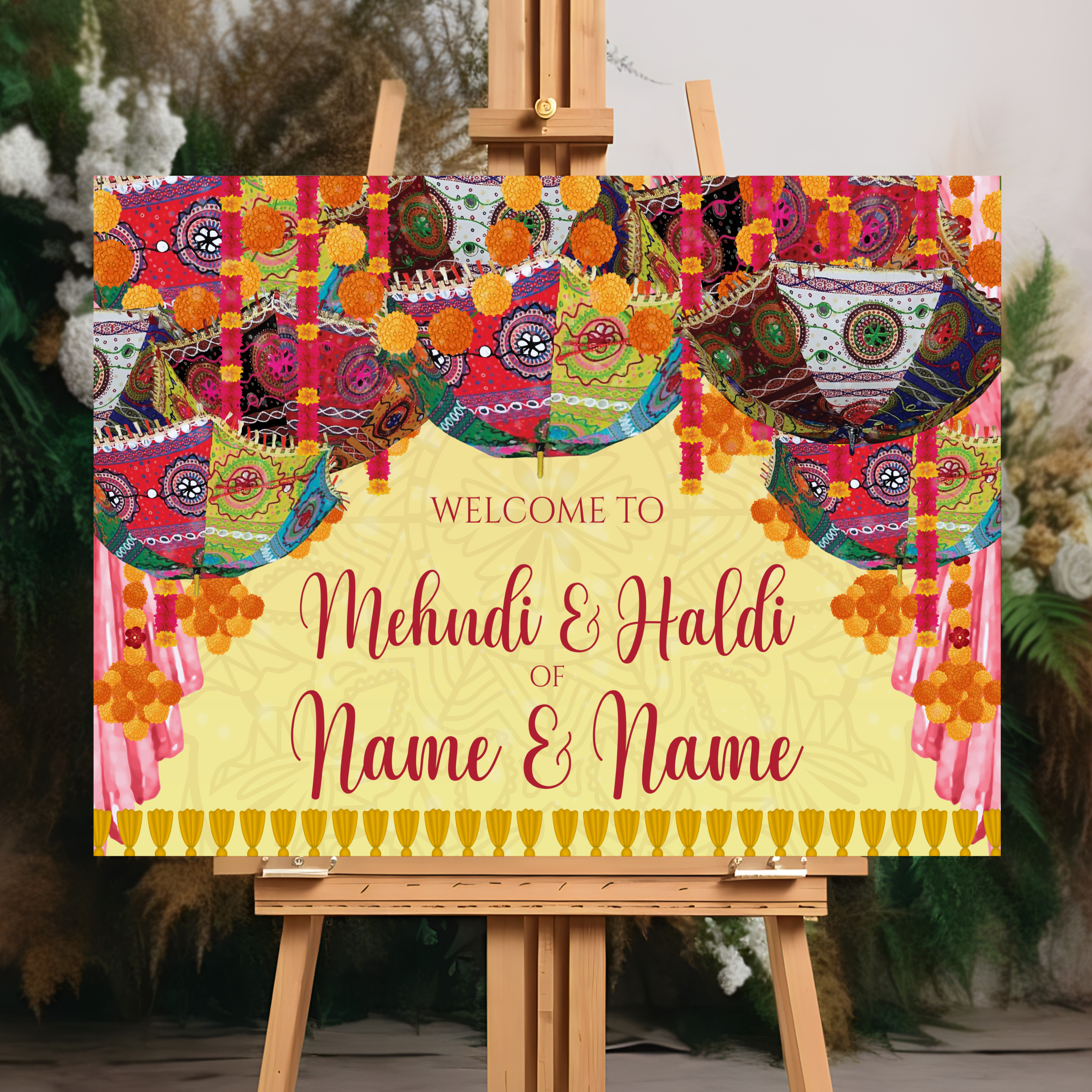 Mehndi Welcome Signs, Mehendi Signs, Umbrella Desi Decor, Mehndi Sign, Indian Decor Sign, Mendhi Umbrella, Henna Sign, Mehendi Welcome