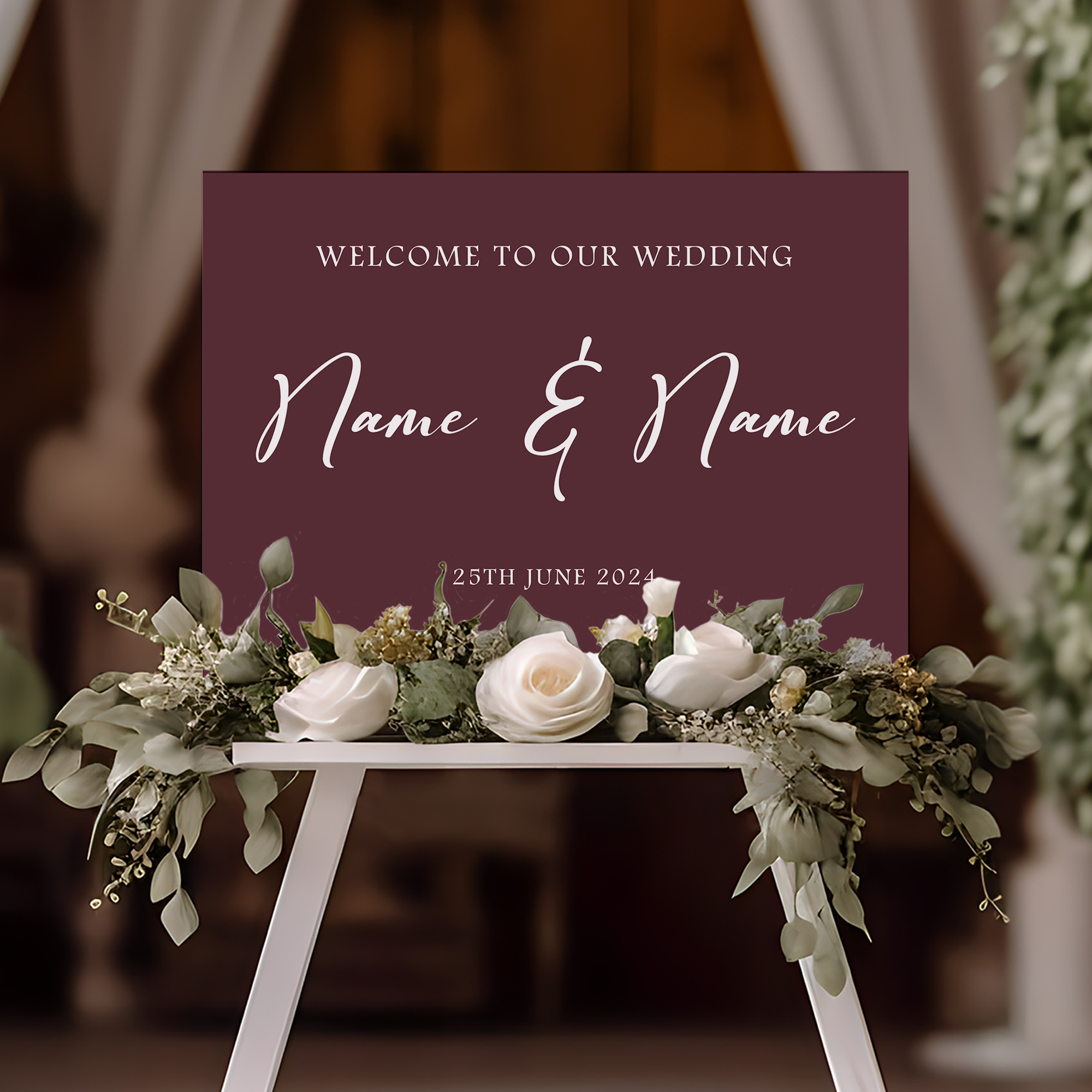 Muted Elegant Welcome Wedding Sign, Custom Colours, A1, A2, A3 or A4, Printed Sign, Minimalist Wedding Welcome Sign, Modern Calligraphy Sign