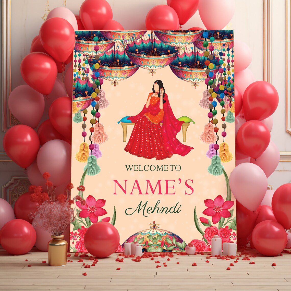 Mehndi Welcome Signs, Mehendi Signs, Umbrella Desi Decor, Mehndi Sign, Indian Decor Sign, Mendhi Umbrella, Henna Sign, Mehendi Welcome