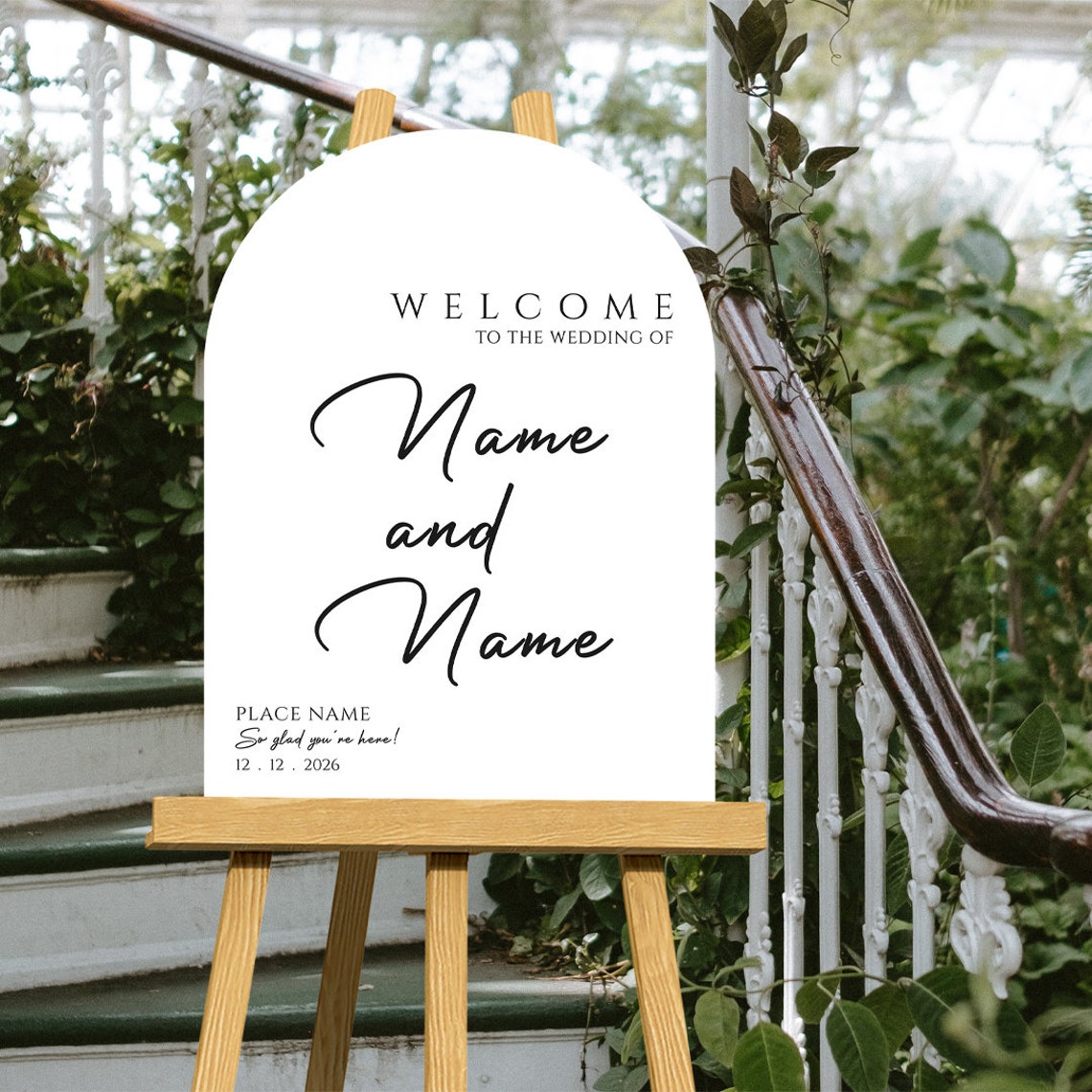 MINIMALIST Arch Wedding Welcome Sign, A1 or A2, Simple Welcome Sign, C ...