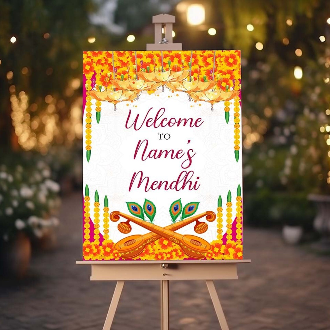 Mehndi Welcome Signs, Mehendi Signs, Umbrella Desi Decor, Mehndi Sign, Indian Decor Sign, Mendhi Umbrella, Henna Sign, Mehendi Welcome