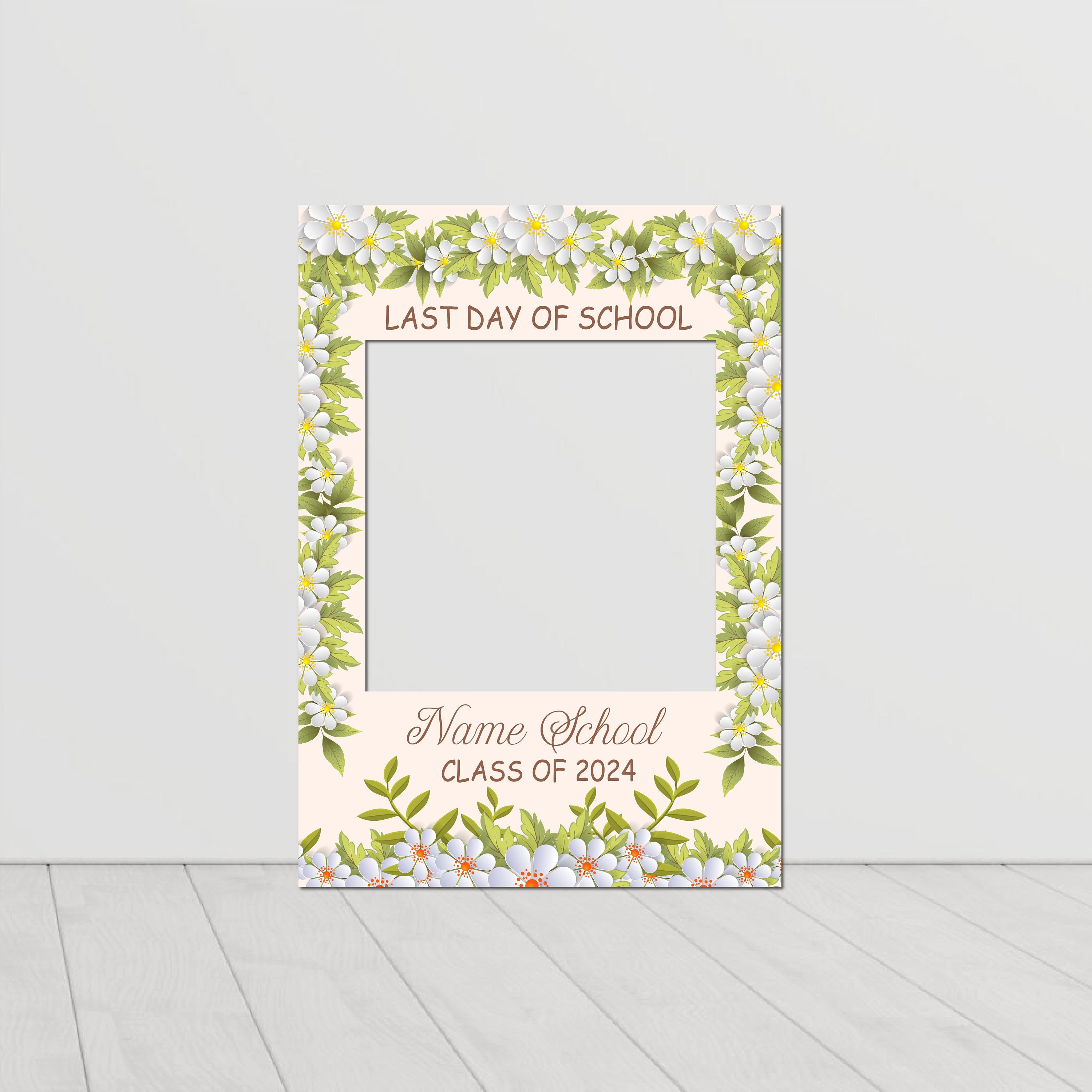 SCHOOL LEAVERS Selfie Frame Personalised Floral Class of School Frame ...