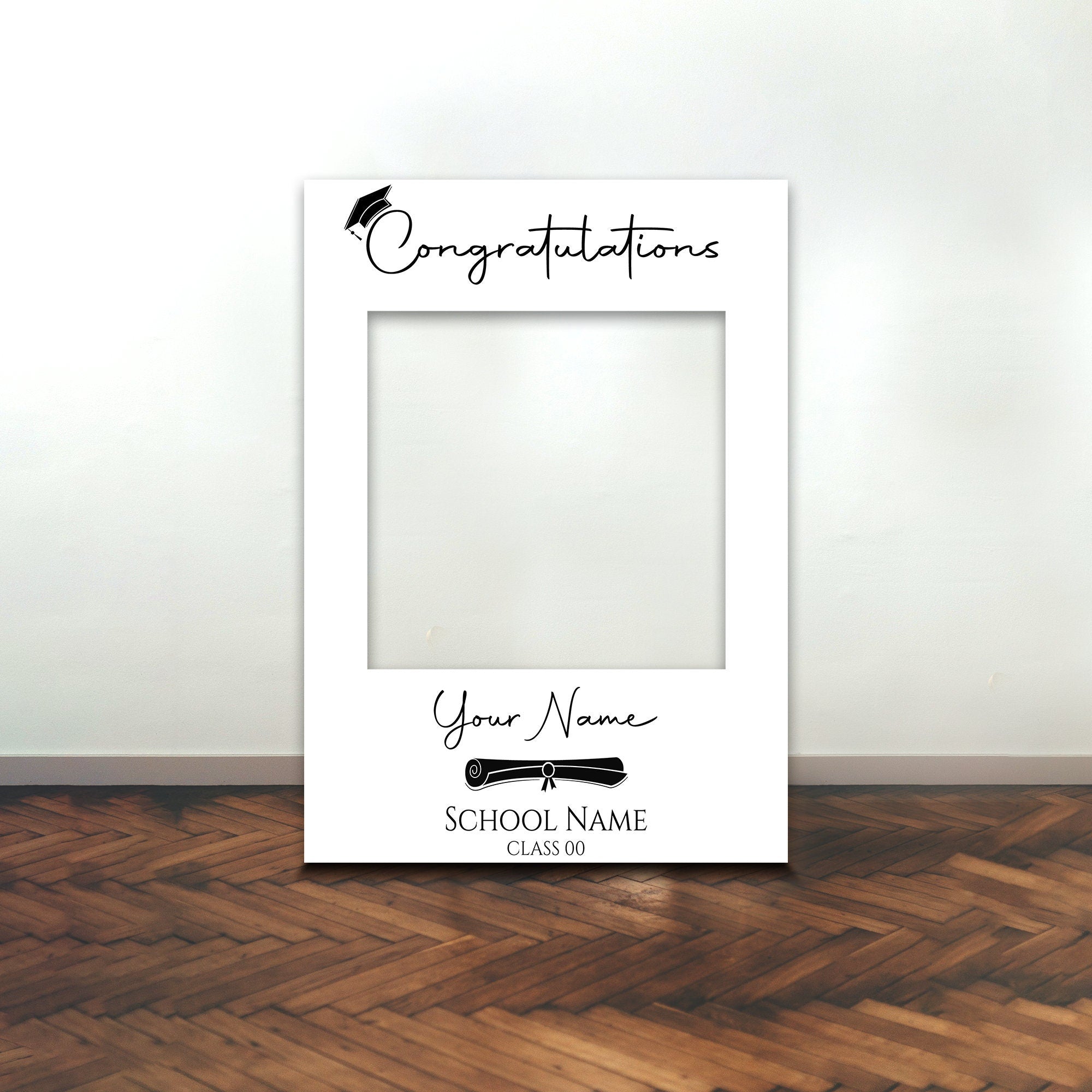 GRADUATION SELFIE FRAME Personalised Minimalist Graduation Party Unive ...
