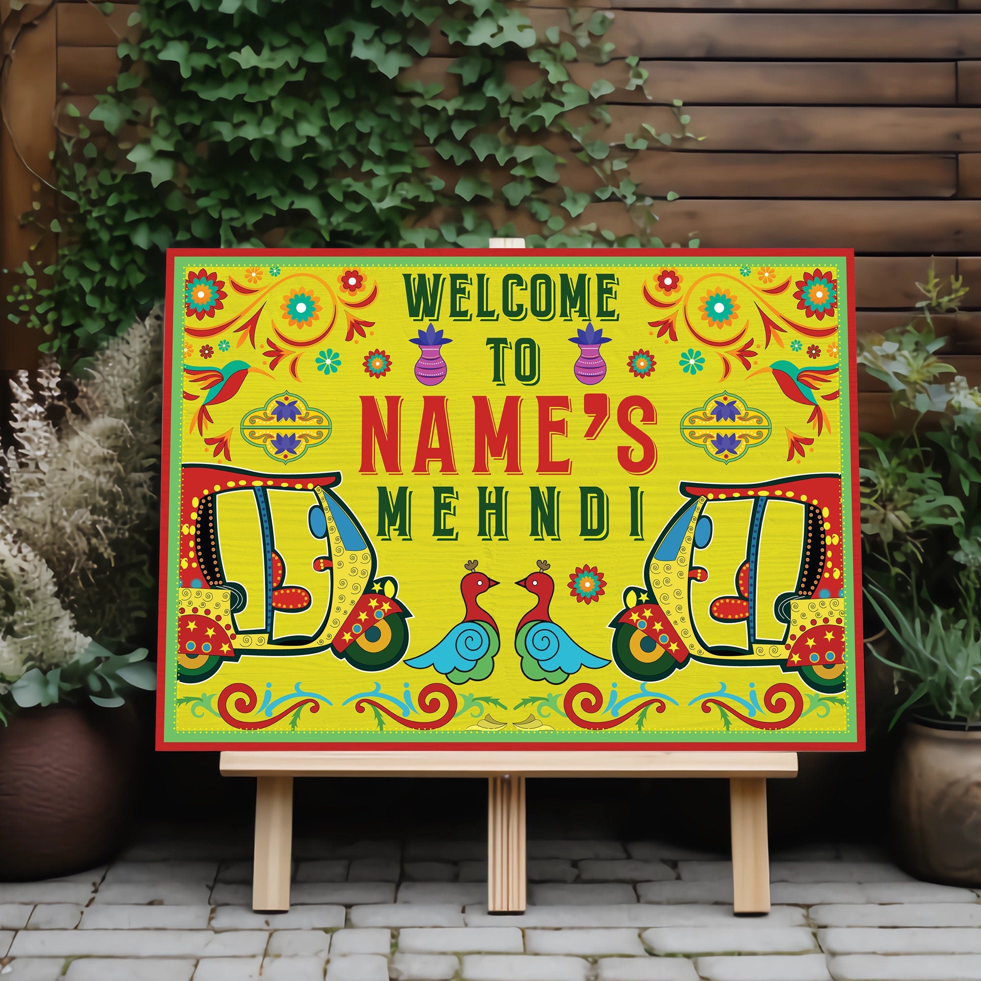 MEHNDI Welcome Signs, Desi Decor Mehndi Sign, Bollywood Decor Sign, Haldi Sign, Mehendi Board