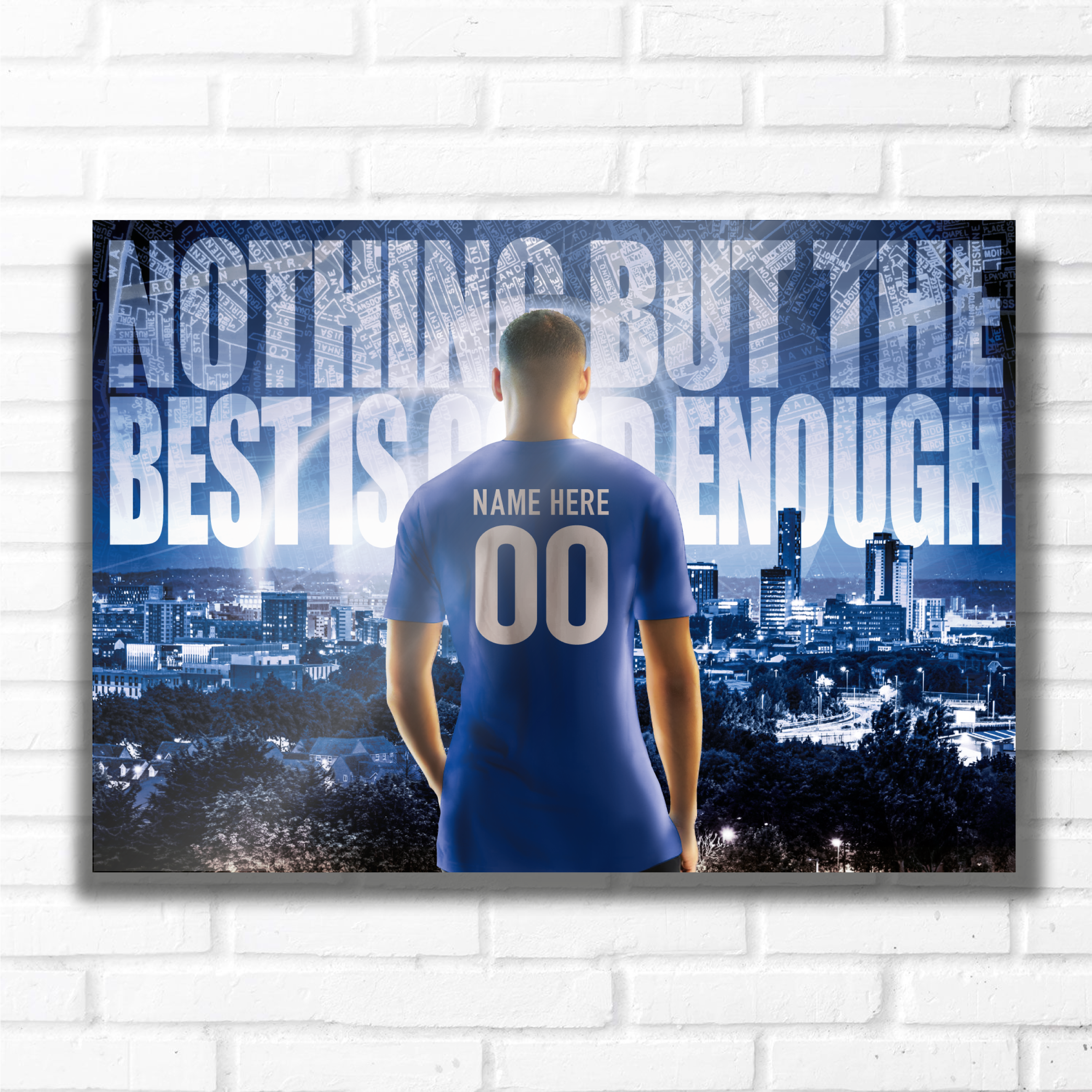 PERSONALISED FOOTBALL TEAM LIVERPOOL BLUES Name and Number Metal Plaque Sign Studio Man-Cave Bedroom Wall Art Decor